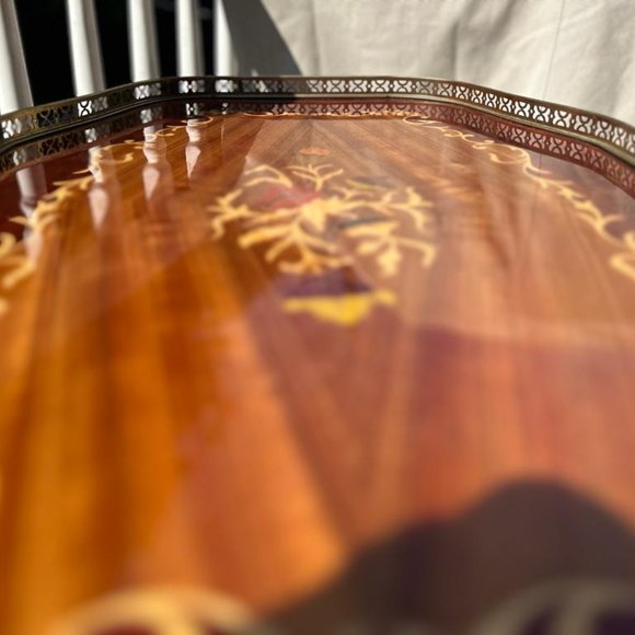 Bar Cocktail Tea Cart Trolley Beverage Italian 1950 Hollywood Regency Marquetry - Picture 4 of 9